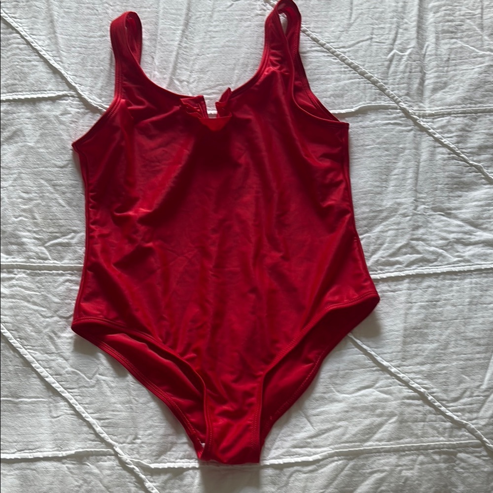 SHEIN Vibrant Red Kids Swim One Piece Size 11-12 NWOT